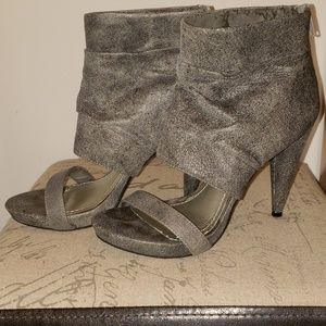 BOGO FREE Gray open toe/strap bootie